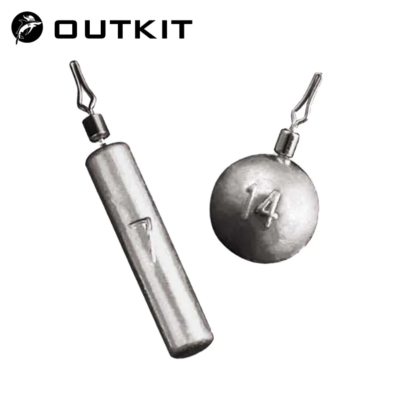 10pcs/lot Inverted Lead Long-range Bait Cylindrical Spherical and Round Fishing Sinker Lead Weight Accessories