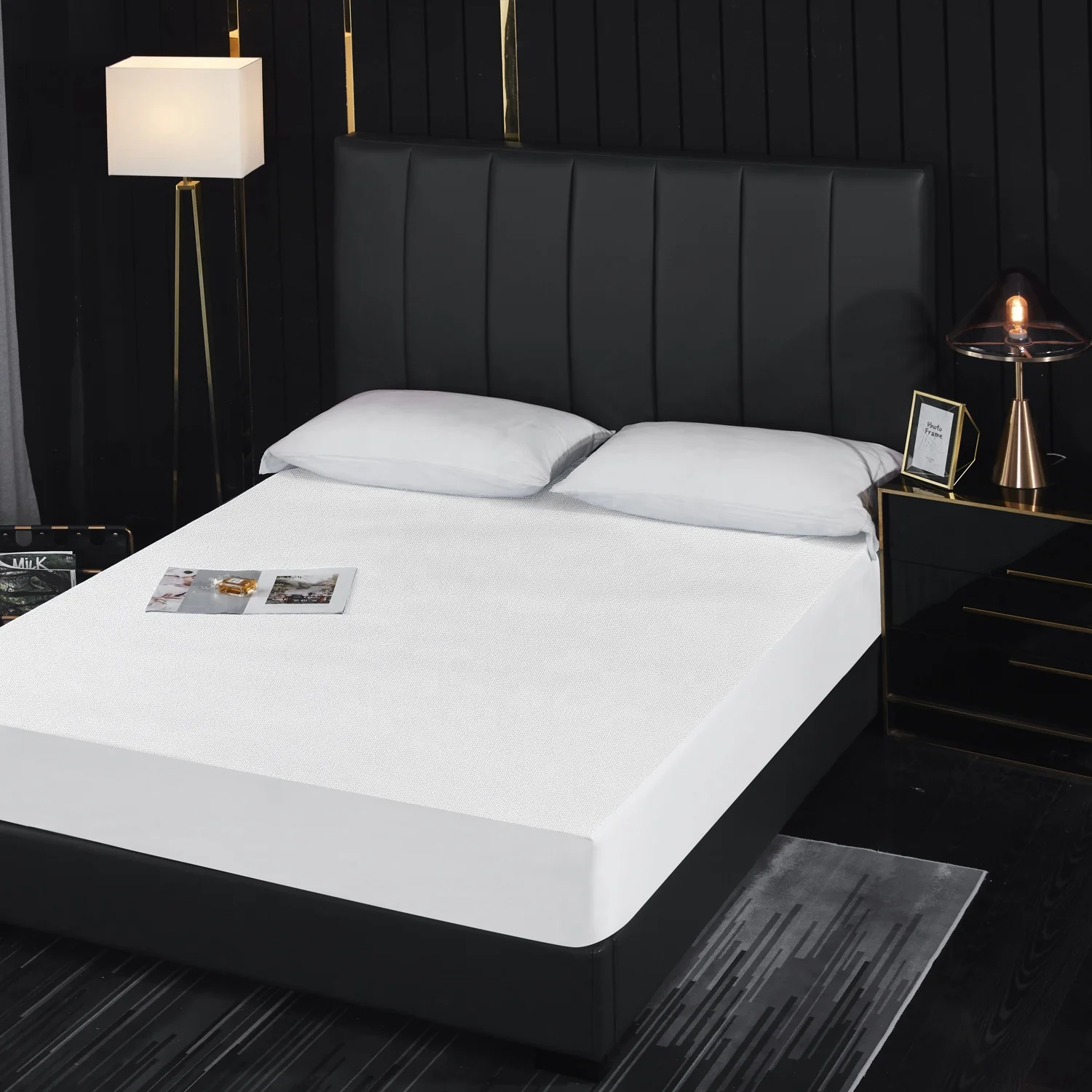 Comfortable to Touch, Custom Size, Luxury Bamboo Fiber Waterproof Mattress Protector, Microfi2018 Bed Protection Pad Bed Mat 60