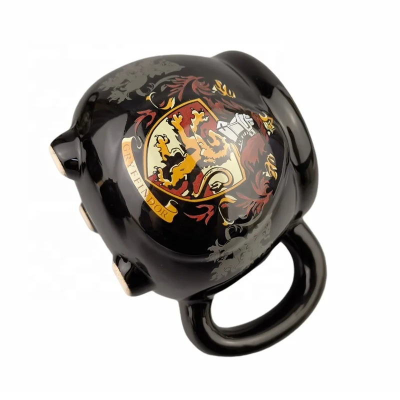 Hot Sale Witch Coffee Mug Novelty Harry 3D Ceramic Mugs Promotional gifts Custom Hogwarts College Crest Cauldron Mug