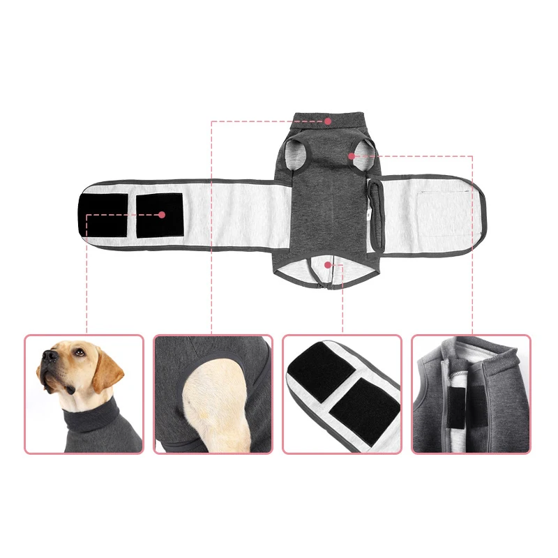 New Dog Anti-Licking Clothes Pet Recovery Snuggly Suit Dog Surgery Suit For Big Dogs