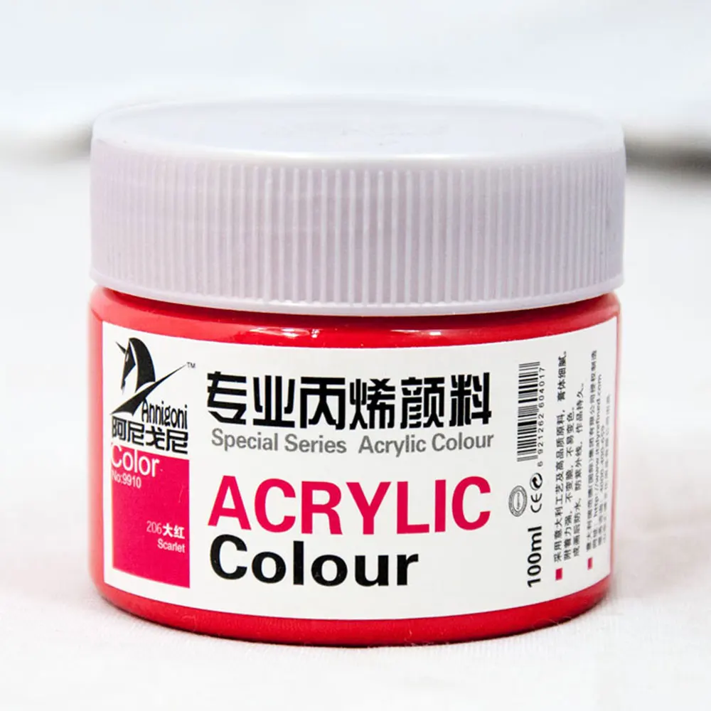 Quality Non Toxic Pigment 100 ml Acrylic Paints for Kids, Adults Painting on Canvas Rocks Wood Ceramic