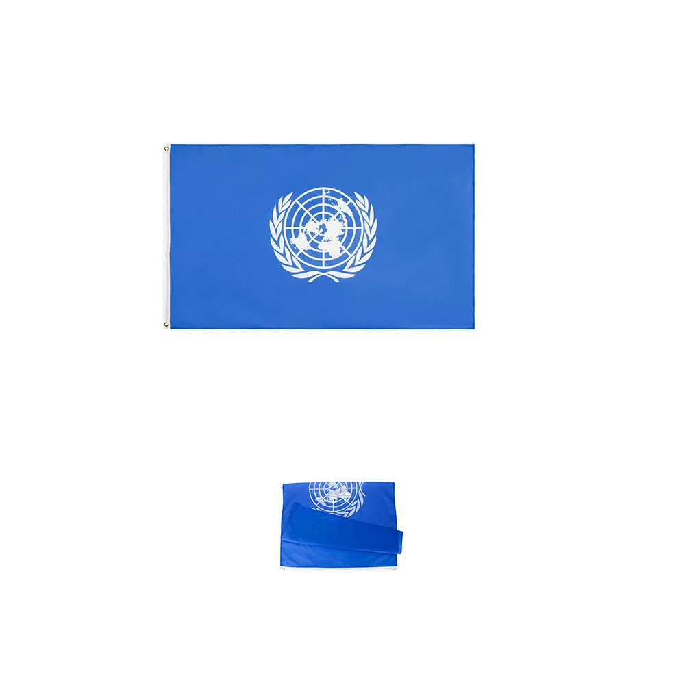 Ready to Ship 100% Polyester 3x5ft Stock UN International United Nations Flag
