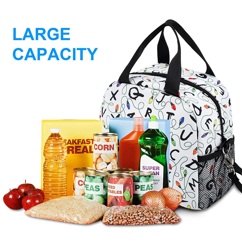 Reusable Insulated Lunch Bag with Adjustable Shoulder Strap, Leakproof Cooler Lunch Box
