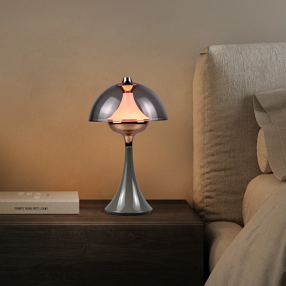 Modern High-Capacity Battery Cordless Rechargeable Table Lamp Bedside Bedroom Decoration Light Table Lamp Restaurant