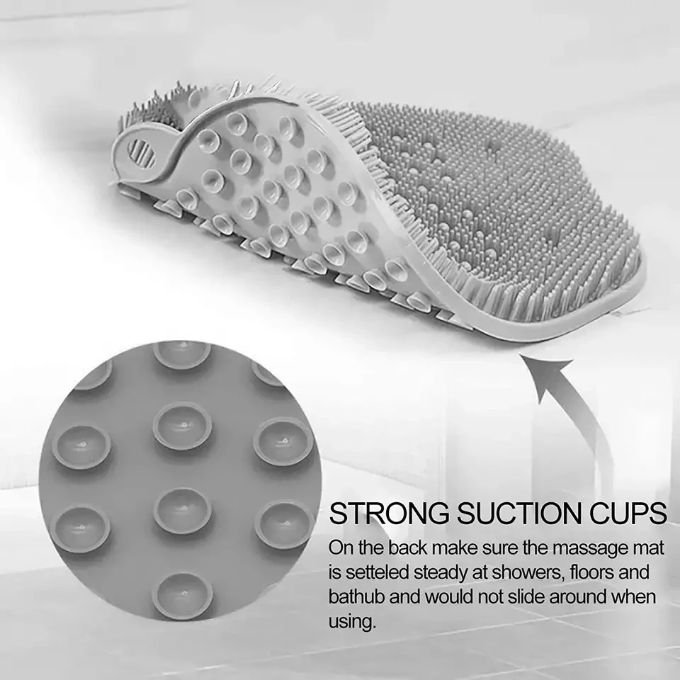 Foot Scrubber Massager Cleaner For Shower,Back Massage Pad With Suction Cup