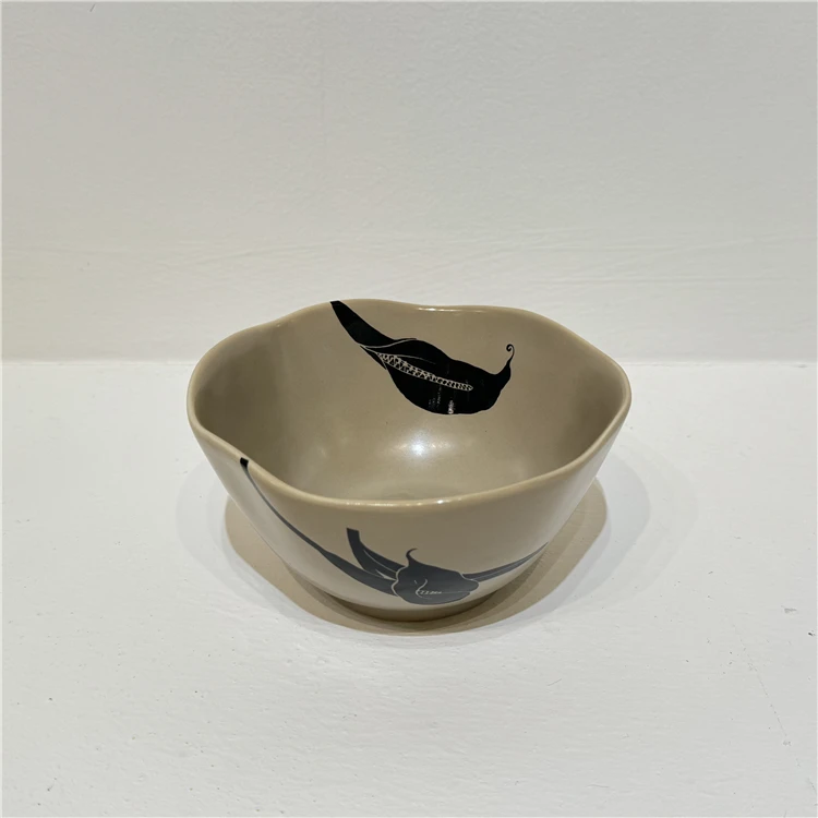 Popular design home dinnerware rice bowl pattern handmade ceramic salad bowl for restaurant