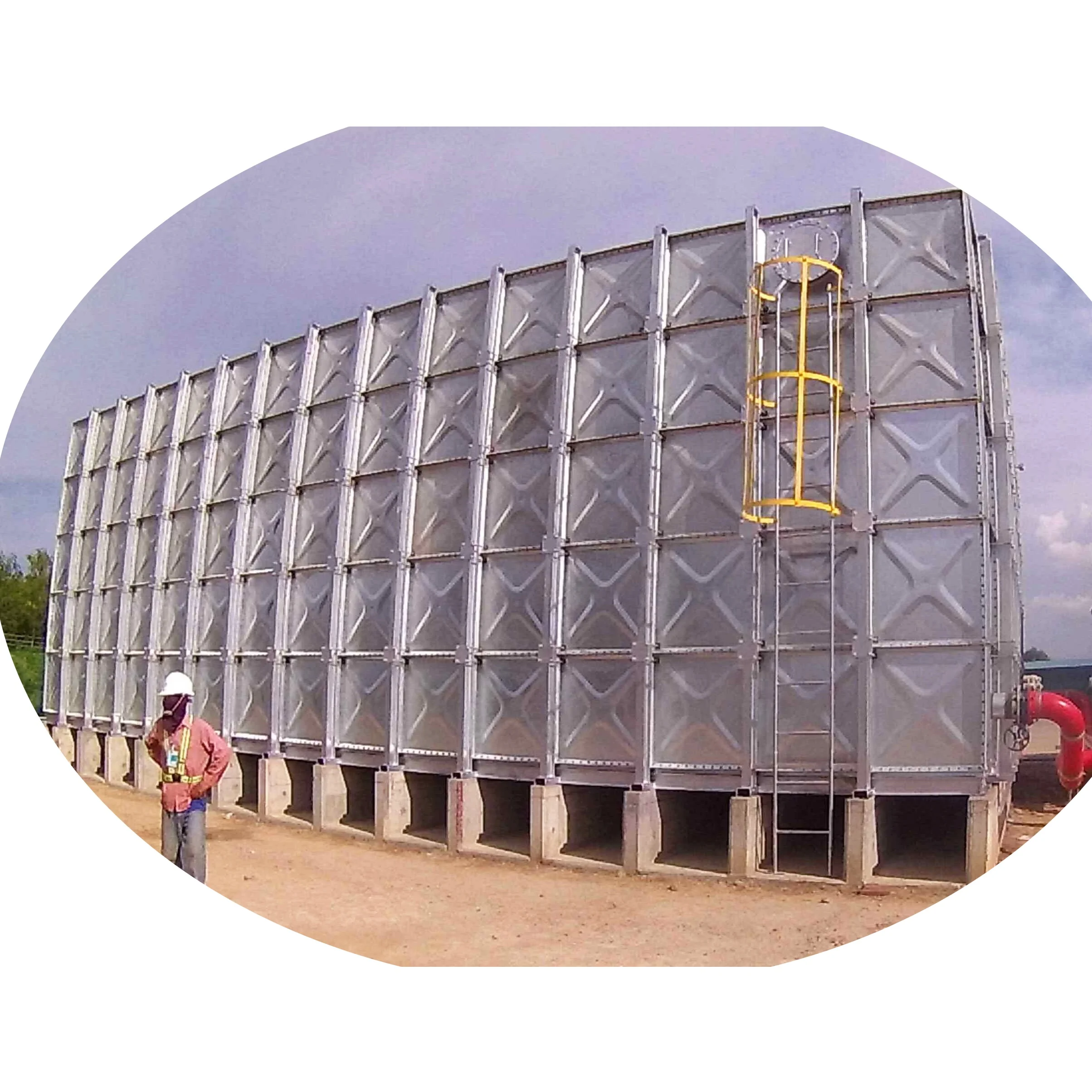 Firefighting galvanized iron sheet water storage tanks for fire sprinkler system, hydrant