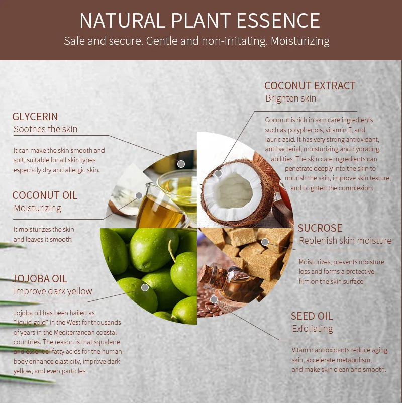 Coconut Essenti al Oil Gentle Cleansing Facial Body Scrub Soap Handmade Cold Soap