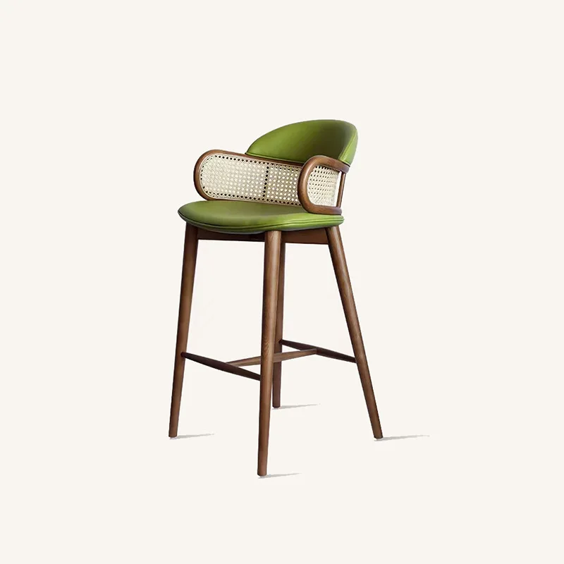 Modern high end bentwood bar furniture commercial restaurant high leg stool rattan wood bar chair