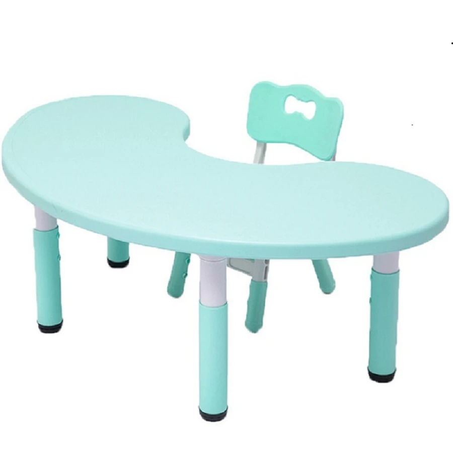 WEELIN Plastic children table kindergarten furniture adjustable kids table and chair set