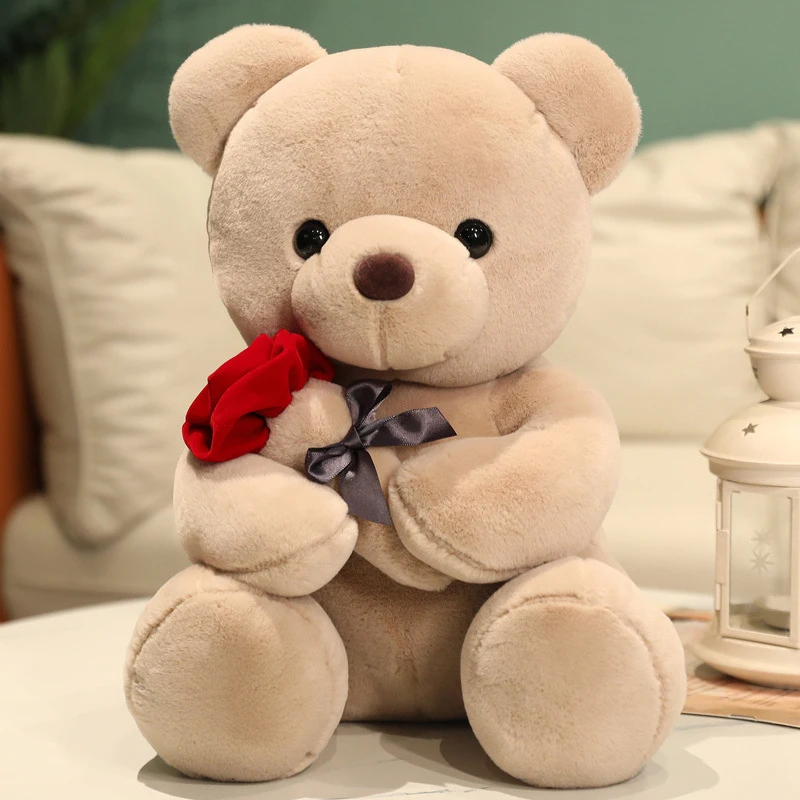 Hot Selling Cute Valentines Day Mother Day Gift Stuffed Animal Plush Toys Rose Teddy Bear