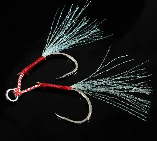 
10#-24# High carbon steel fish hook slow jigging assist hook Saltwater Assistant Jigging Hook 