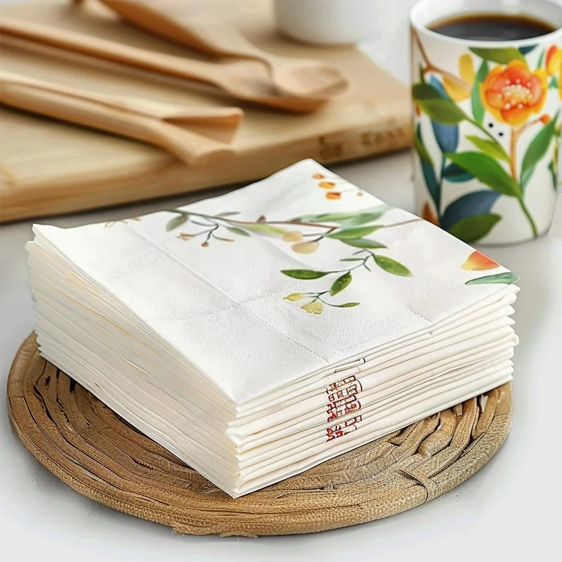 Wholesale Personalized Logo 4 ply paper duration custom napkins with logo bamboo Paper napkin