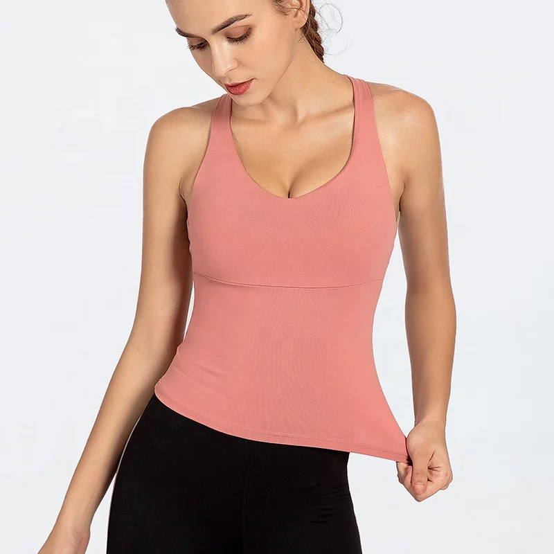  Ladies Cloth Solid Color Fitness Yoga Vest And Leggings Gym