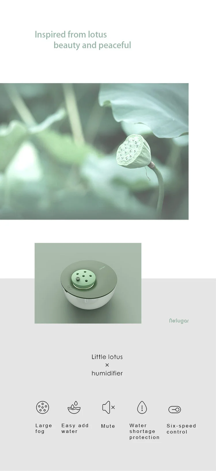 Humidifier 2022 new Chinese wind lotus shape humidifier