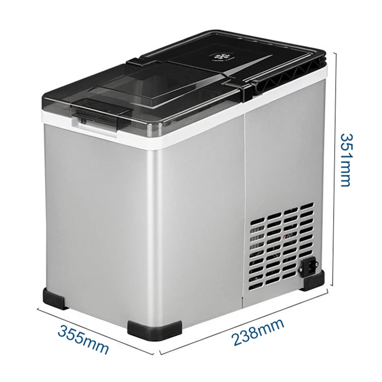 Portable 1.6L   Mini Portable Horizontal Ice Maker Quick  Freezing Fast Cooling 12V 24V 220V Compressor Plastic Aluminium