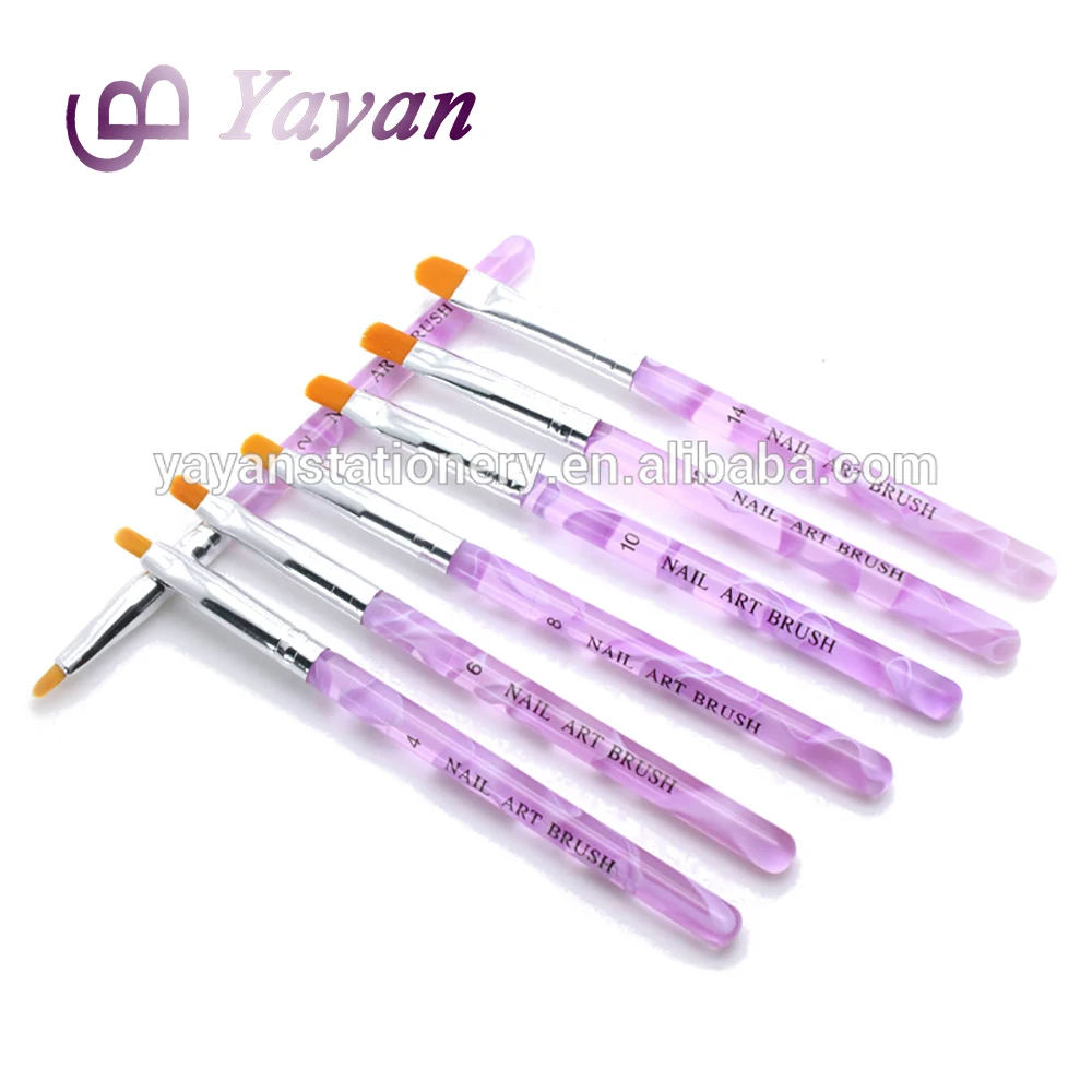 Customized Filbert Synthetic Nylon Hair Acrylic Nail Art Brush Set For Sale
