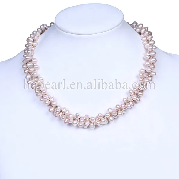 Fashion pearl jewelry freshwater pearl necklace and bracelet costume jewelry set
