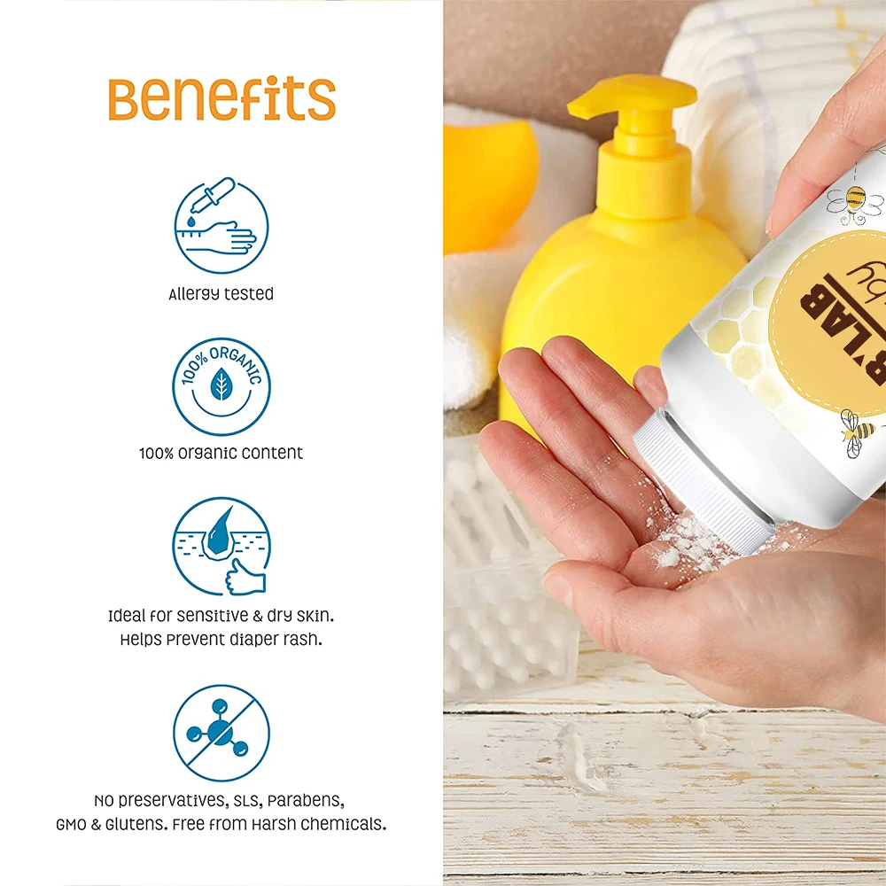 OEM ODM  baby dusting powder naturally absorbs moisture keep skin feeling soft