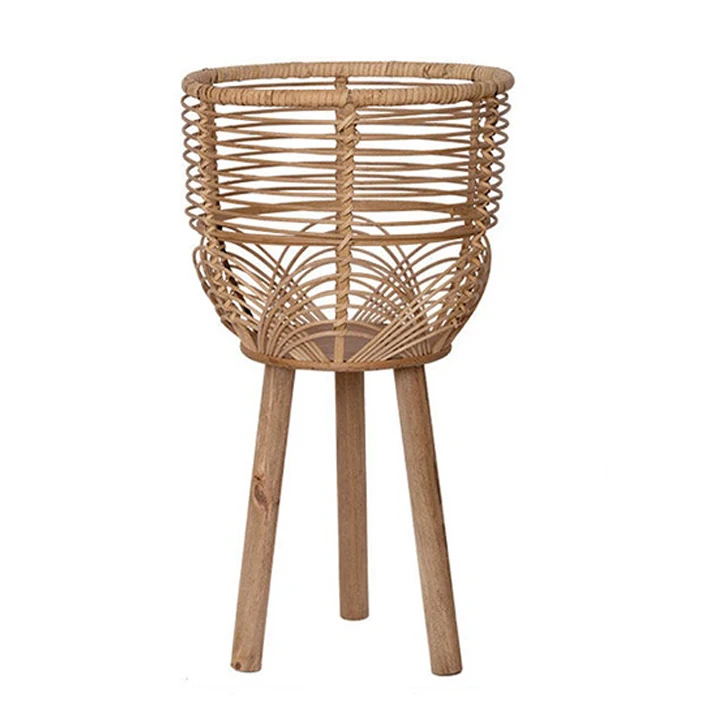 2022 Wholesale woven rattan flowerpot handmade hanging flower pots flower pots rattan eco-friendly plant pot