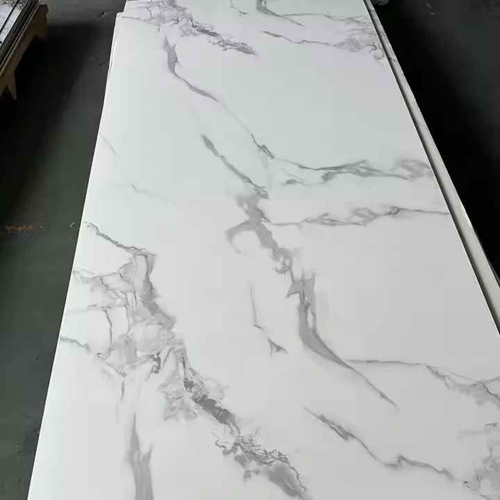 Low Price Fast Delivery Interior High Glossy Carbon Slate Wall Panels Moisture-Proof and Sound-Absorbing Marble PVC Sheets for Interior Decoration Free Sample