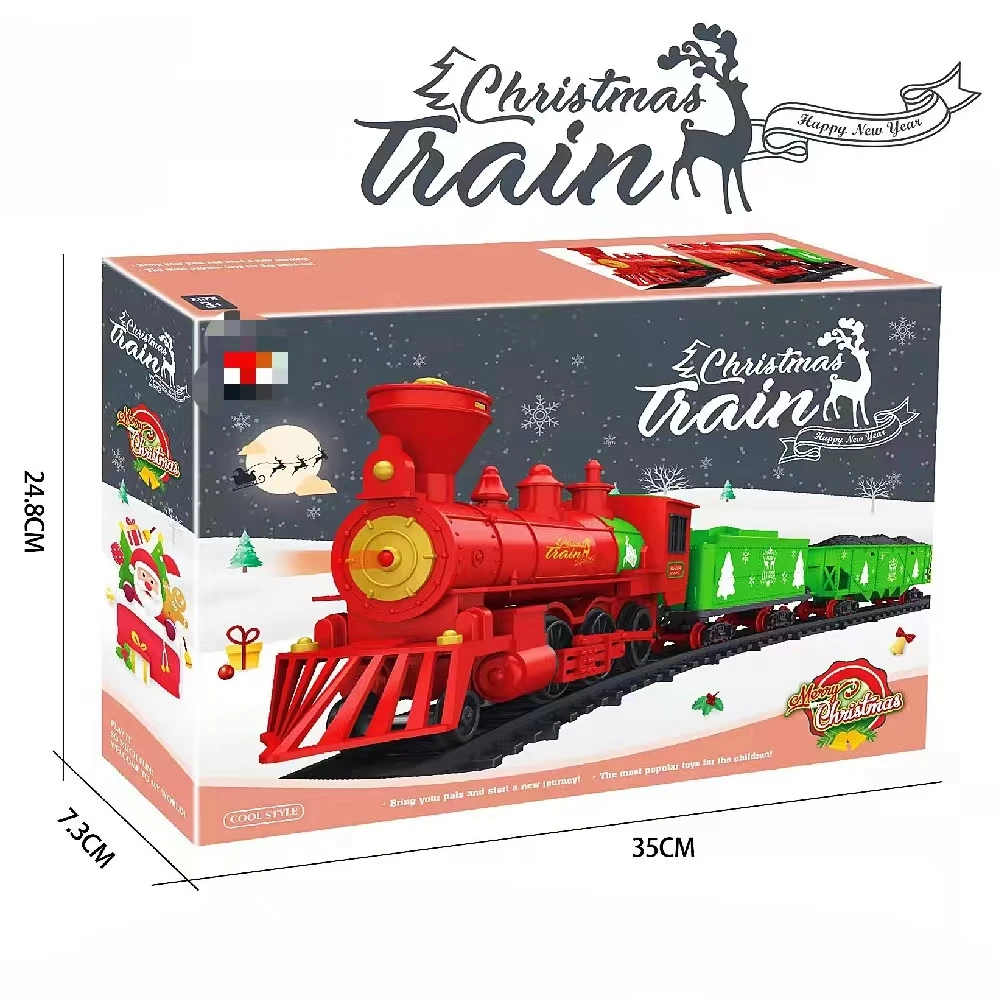 Battery Operated Classical Railway Musical Light Trace Track Toy Car Diy Christmas Train For Holiday Gifts