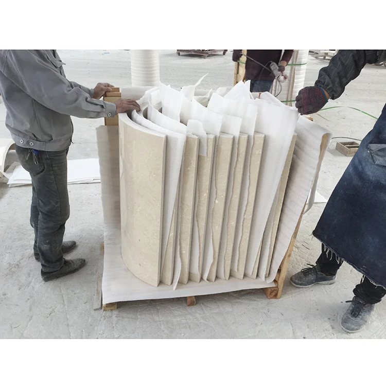 Aran Beige Marble Outdoor Column Capital Design