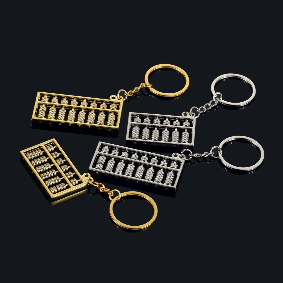 Chinese Calculator Mini Abacus Metal Keychain Accessories Zinc Alloy Key Chain Custom Car Key Backpack Pendants Keyring Gift