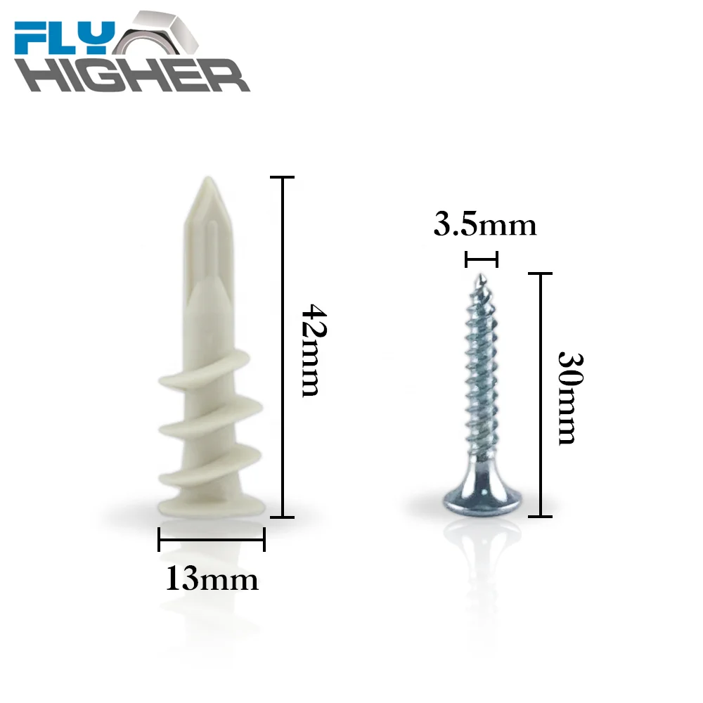 plastic drywall anchor nylon wall plug anchor with Self-tapping Screws for plasterboard