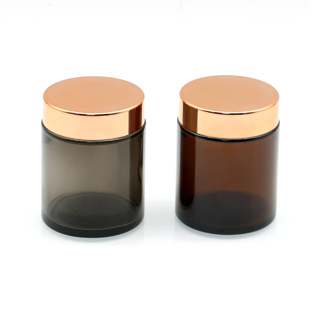 Chrome Electroplated Custom Container Glass Jar Skincare Packaging Luxury 1Oz 2Oz 4Oz Wide Mouth Glass Jar For Cream