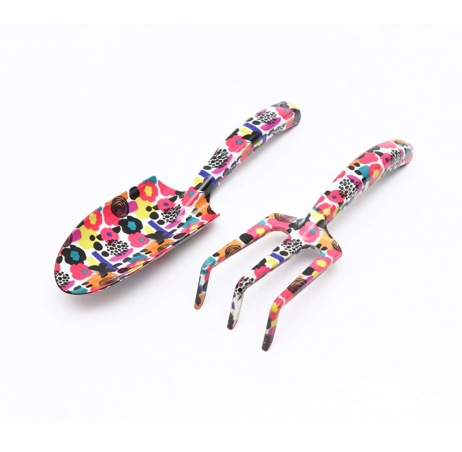 Eco-Friendly Printed Gardening Plant Pruning Soil Digging Hand Tools Sets Aluminum Small Shovel Rake Fork For Potted Planting