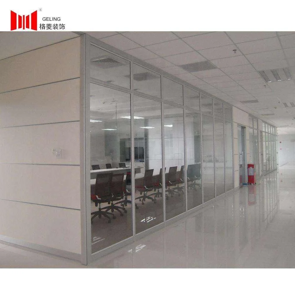 40mm thickness Aluminum frame tempered glass separating offical partition wall for office house
