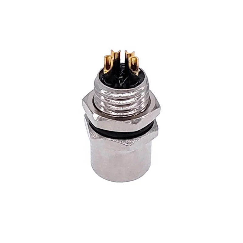 Threaded Coupling Male&Female 3 4Pin A Type Panel Back Mount Waterproof Flange Socket M8 Sensor Connector