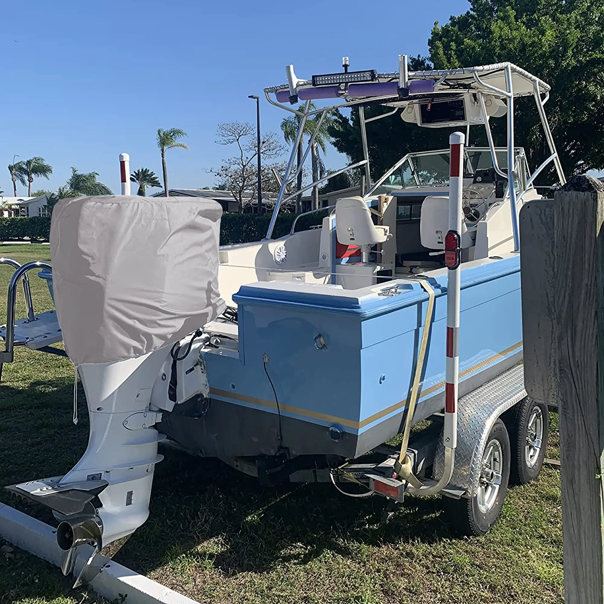 Сверхпрочный чехол BBMonkey для лодки с подвесным мотором, брезентовый чехол для лодки, чехол для двигателя с морским Мотором для моторной лодки