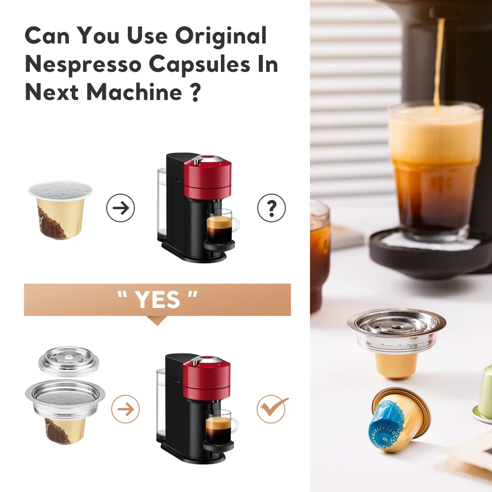 New Arrivals CNC Stainless Steel Original to Dolce Gusto Capsule Adapter Refillable Coffee Capsule Converter Adapter