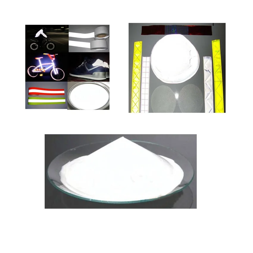 high visibility 600 mesh white glitter aluminized glass beads powder for hi vis traffic safety signs coating road marking paint