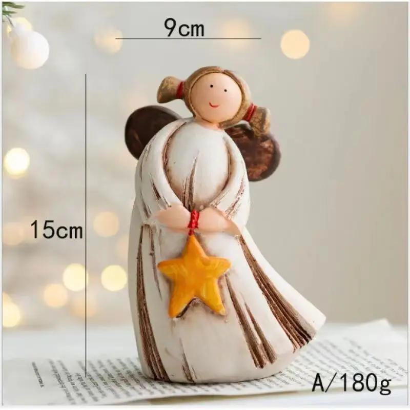 Custom Logo Resin Praying Angel Sculpture Figurine for Gifts Home Decoration Angel Statue Hand Painted European Style