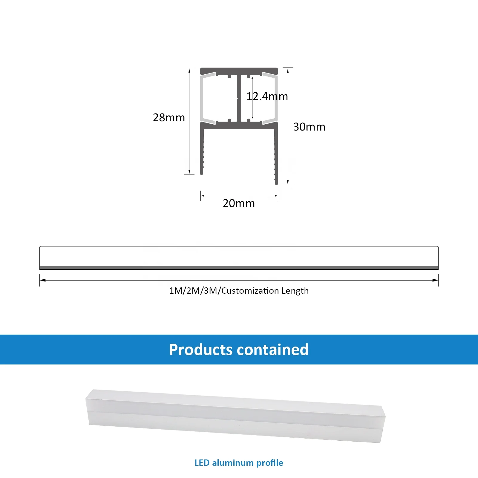 Led Plastic Flexible Profile 026 Cabinet Light For 18MM Board 30*20MM Led Recessed Aluminum Profile