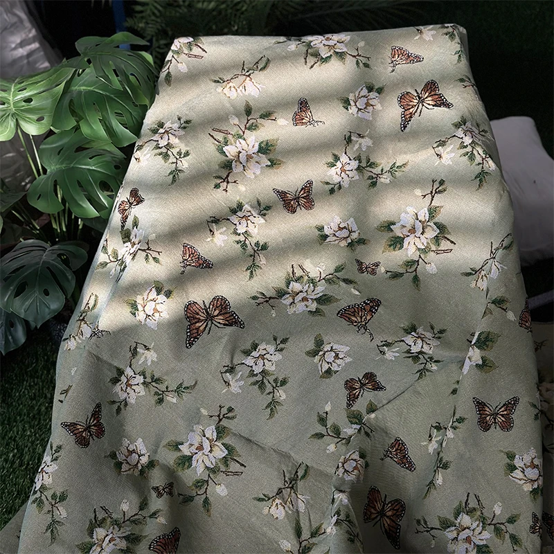 Butterfly pattern fabrics wholesale tapestry fabric for clothing custom gobelin fabric for tapestry hoodies and tote bag