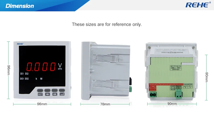 Высокое качество переменного тока или источники питания постоянного тока 96*96 мм LED однофазный напряжения программируемый прибор для измерения RH-DV 31