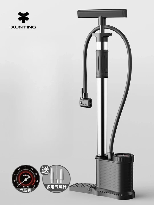 Xunting Bike Super Hand Air Floor Pump Presta Schrader Valve MAX 160PSI Multi-Purpose for Bicycle Road Balls Scooter Soccer Ball