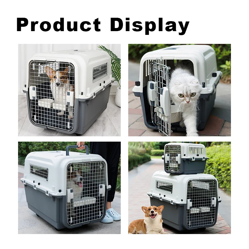 48 Inch Plastic Large Pet Carrier Box Basket Cage Outdoor Transport Pet Air Crate For Cat Dog Travel