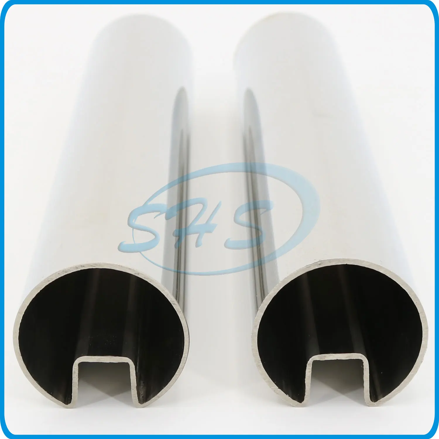 ASTM A554 201 304 stainless steel tube slotted tube handrail pipe glass groove tube with Satin polishing for balustrade