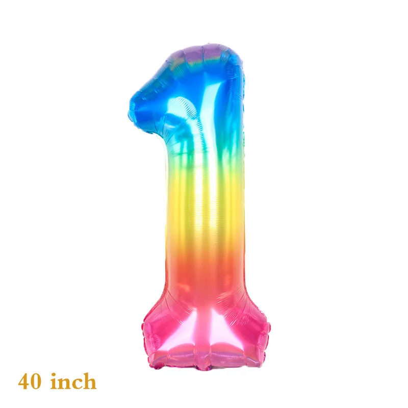 40 Inch Jelly Color Digital Aluminum Film Balloon 0-9 Number Globos Birthday Party Decorations