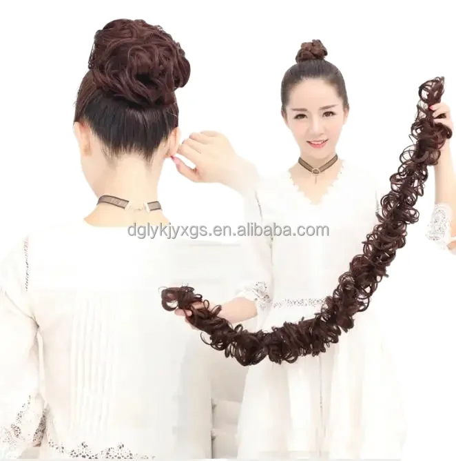 130g twirl Winding type Messy Hair Braid Synthetic wigs water wave wig Hair Donut Chignon Ponytails for women hair