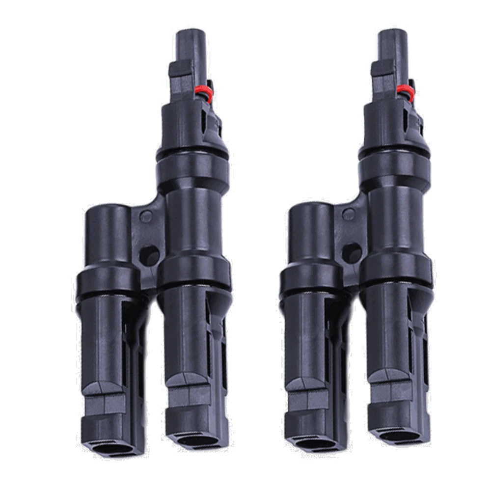ip68 T And Y Branch solar Connector 2 To 1 pin 1000V dc power fuse 2 pin connectors cable pv for branch solar panels