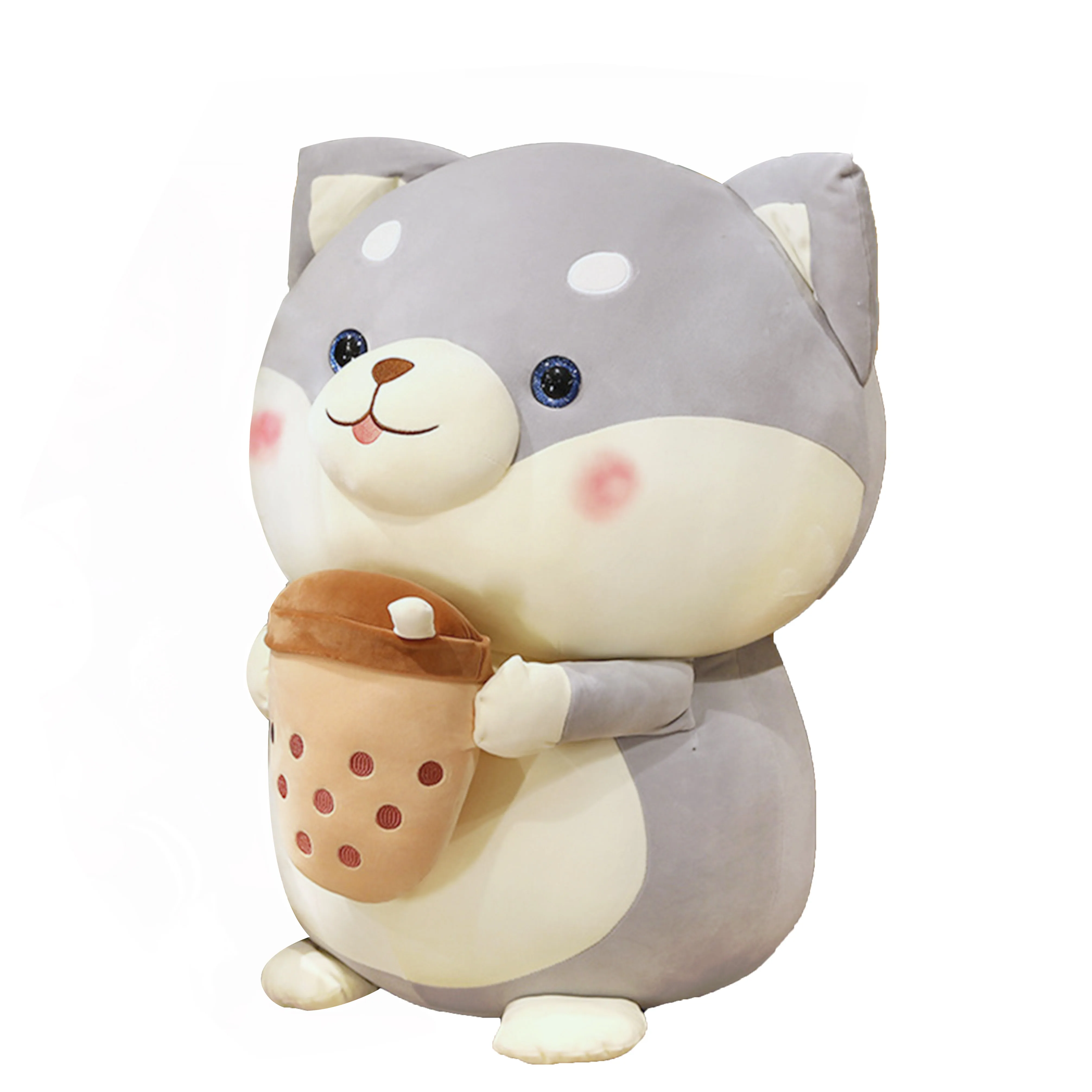 Cute Drink Plush Toy Soft Stuffed Milk Tea Plush Boba Tea Cup Toy Bubble Tea Dog Pillow Cushion Kids Gift