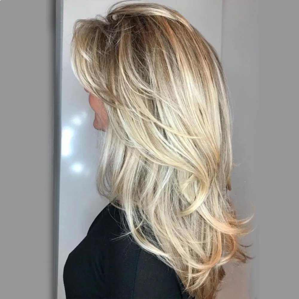 
Красивые светлые человеческие волосы Inteley, длинные парики 