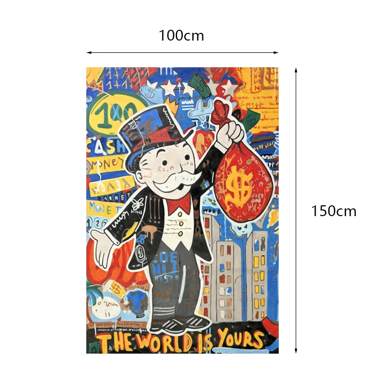Graffiti Poster Artwork POP Art Canvas Posters and Prints Rich Man Street Wall Art Painting Pictures Street Pop Poster Cool