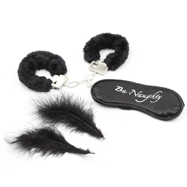 
Couple Love Game Handcuff Bondage Kit Metal Fuzzy Handcuff Sex Toy 